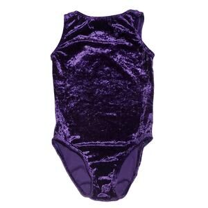 Body Wrappers girls' crushed velvet high neck tank leotard